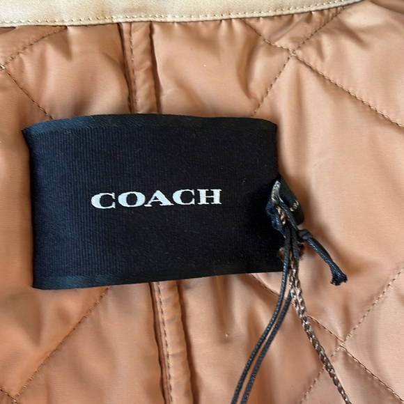 COACH NWT Classic Khaki Quilted Trench Coat size XS - Picture 8 of 16